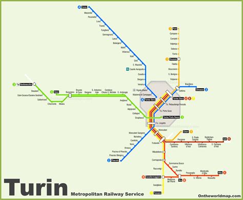 Turin Metro Map - Ontheworldmap.com