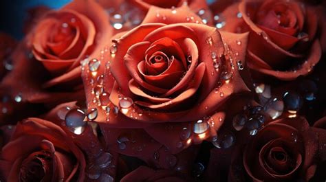 Premium AI Image | rose red background HD 8K wallpaper Stock Photographic Image