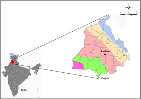 | Study area (Punjab) and the representative climate station, Ludhiana ...