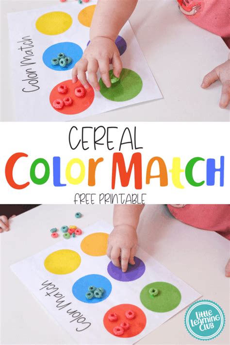 Cereal Color Match Printable - Little Learning Club