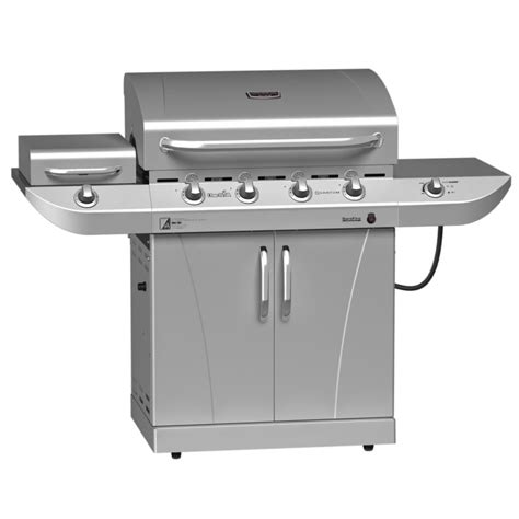 Char-Broil Commercial 4-Burner (40,000-BTU) Natural Gas or Liquid Propane Gas Grill with Side ...