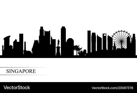 Singapore city skyline silhouette background Vector Image