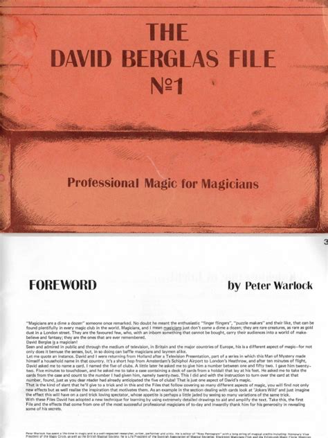 The David Berglas File 1 | PDF