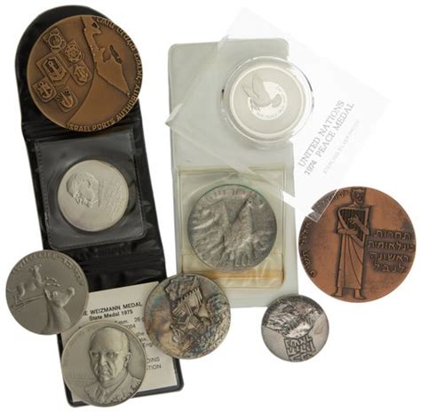 708 - Lot of modern Israeli Medals. State Medals. Silver: Masada, Bri...