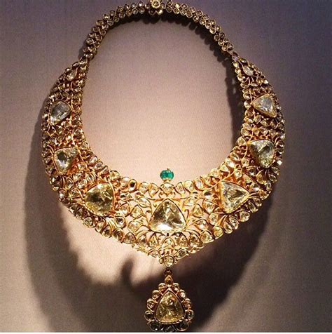 The Nizam of Hyderabad Necklace, India, 1850-75, of gold, with seven large foiled triangular ...