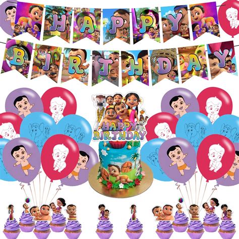 Mighty Little Bheem Party Supplies,Birthday Party Decorations for ...