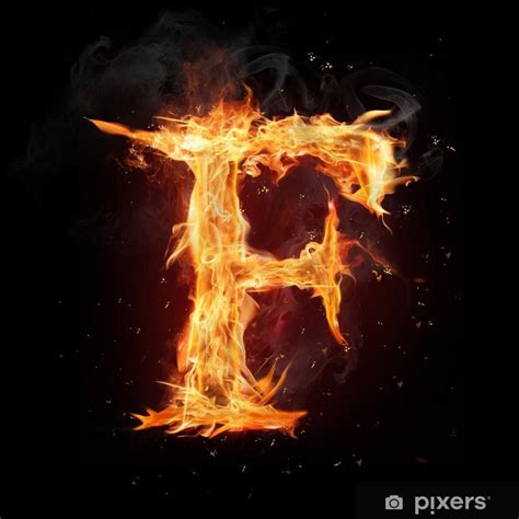 Poster Fire alphabet letter "F" - PIXERS.HK