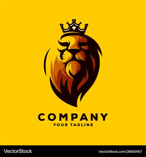 Awesome lion king logo design Royalty Free Vector Image