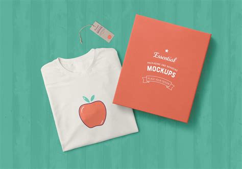 T-Shirt, Tag and Box Mockup - Mockup World