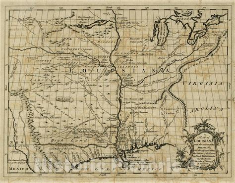 Historic Map : A Map of Louisiana, with the course of the Missisipi ...