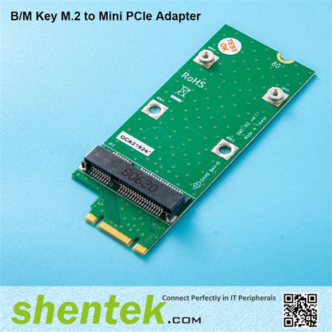 B M Key M.2 to Mini PCIe Card Adapter - Shentek card