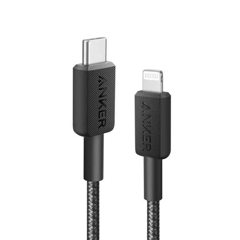 Anker 322 USB-C to Lightning Cable (3ft Braided) - Black