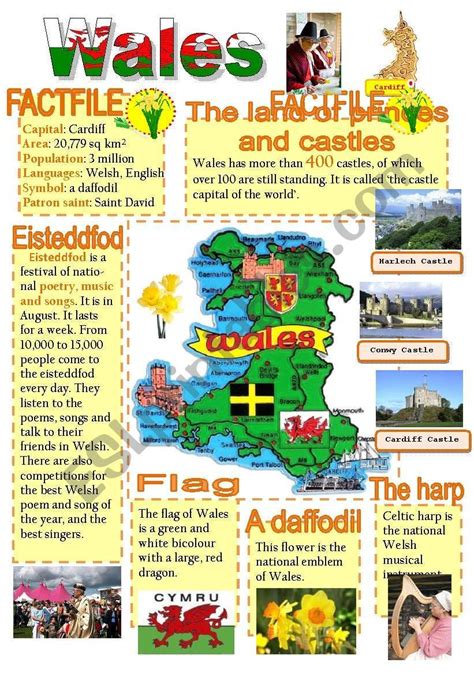 A wall poster with basic information about Wales. | Wales, Education ...