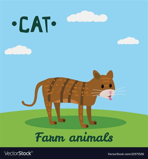 Cute cat farm animal character farm animals Vector Image