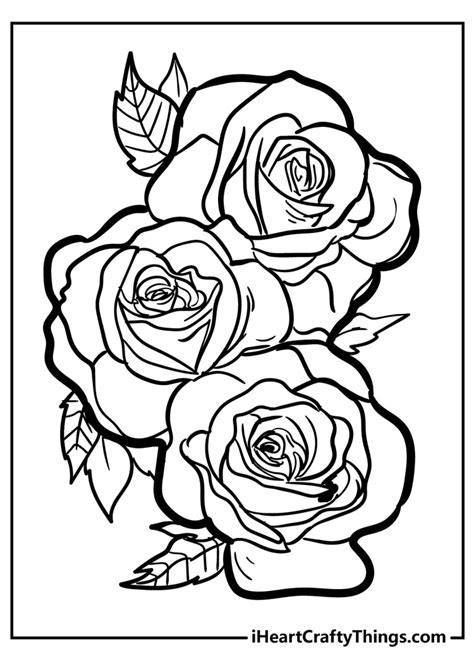 Realistic Rose Coloring Pages Printable