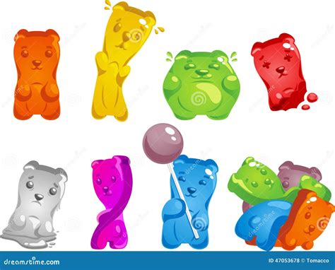 Gummy Bear Cartoon Collection Stock Illustration - Illustration of cheerful, childhood: 47053678