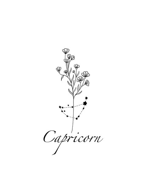 Capricorn Constellation Tattoo Babys Breath Flower Tattoo - Etsy UK