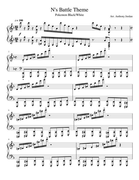 Pokemon: "N's Battle Theme" Sheet music for Piano (Solo) | Musescore.com