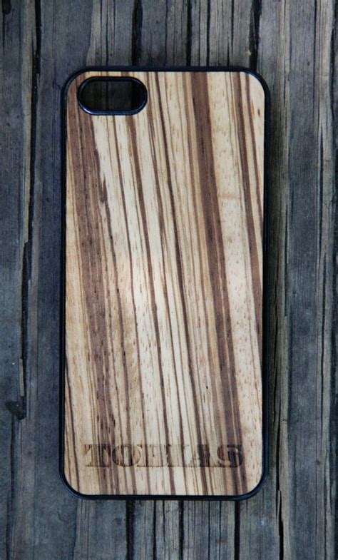 Personalized Rustic Real Wood iPhone Case Zebrawood by miniFab | Wood case iphone, Real wood ...