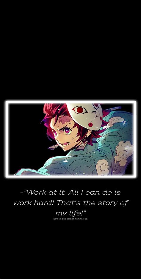 Demon Slayer: Kimetsu no Yaiba (Japanese: 鬼滅の刃): Tanjiro Kamado wallpaper quotes Anime Artwork ...