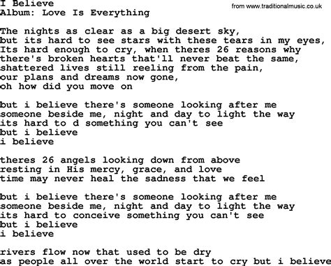 I Believe, by George Strait - lyrics