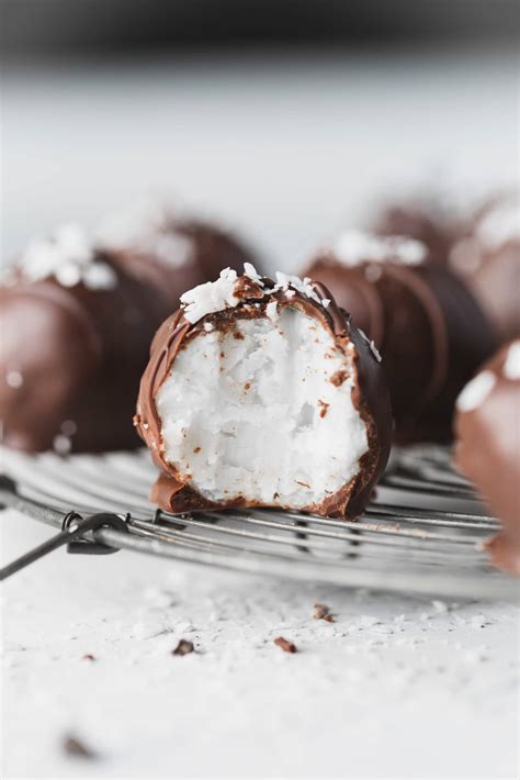 Chocolate Covered Coconut Balls {6 Ingredients!!} - Oh Sweet Basil