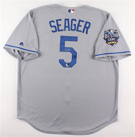 Corey Seager Signed Dodgers Authentic Majestic Jersey with 2016 All-Star Game Patch (MLB ...