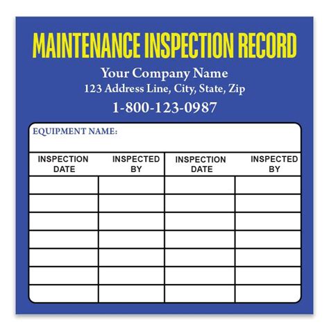 Preventative Maintenance Inspection Sticker - Custom Printed | DesignsnPrint