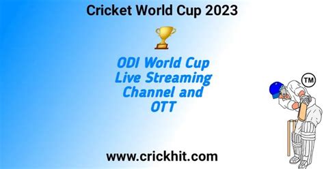 Cricket World Cup Live Streaming 2023 in India | World cup match, Cricket world cup, World cup ...