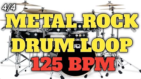 METAL ROCK DRUM LOOP | 125 BPM - YouTube