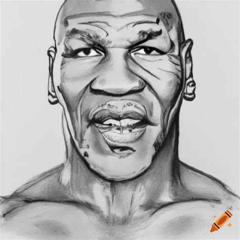 Cartoon drawing of mike tyson on Craiyon