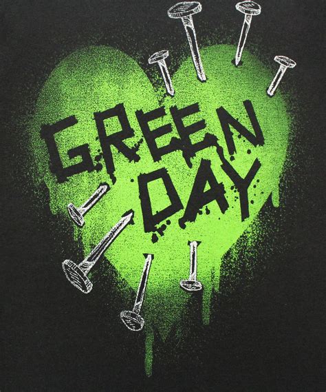 Green Day Heart Women's Fitted Rock Band T-Shirt | Green day band, Green day, Green day tattoo