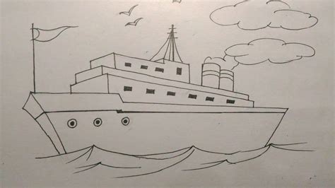 How to draw a ship step by step tutorial for kids | Drawings, Ship ...