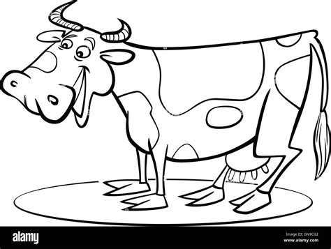 Cartoon cow coloring page Stock Photo - Alamy