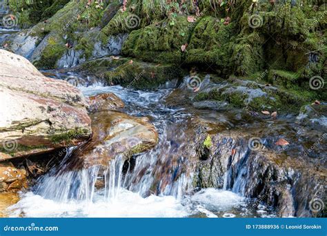 Waterfalls Peaceful Nature Landscape in Mountains Stock Photo - Image ...