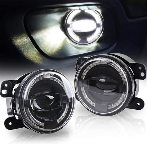 Jeep JK Fog Lights 20W Jeep Fog Lamps with White Halo DRL for Jeep ...