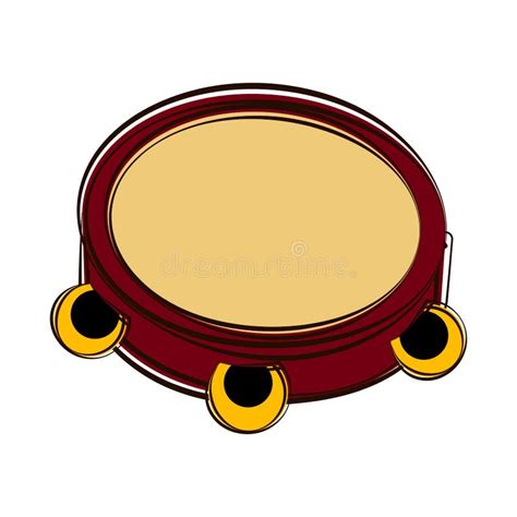 Isolated Tambourine Sketch. Musical Instrument Stock Vector ...