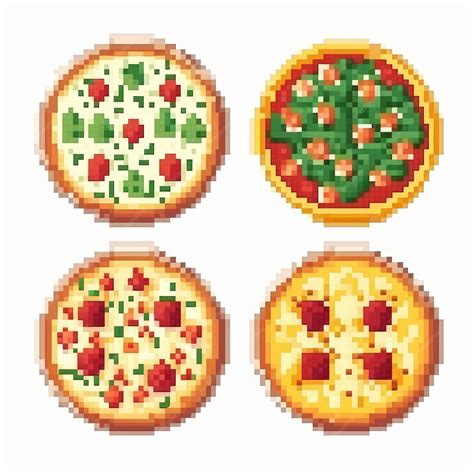 Premium AI Image | Pixel Art Pizza Vector Set