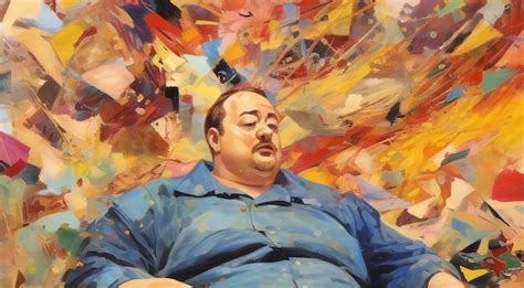 Premium AI Image | Portrait of a fat man in a colorful oil painting The concept of diet