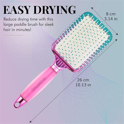 Hair Brush, Paddle Brush - Hairbrushes for Women with Soft Bristles - Large Detangling Hairbrush ...