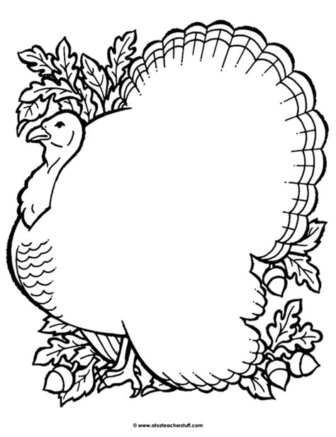 Turkey Coloring Page Outline or Shape Book | A to Z Teacher Stuff Printable Pages and Worksheets