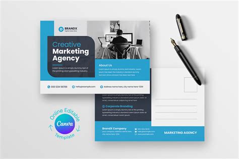 Canva Corporate Postcard Template Graphic by DesignOriel · Creative Fabrica