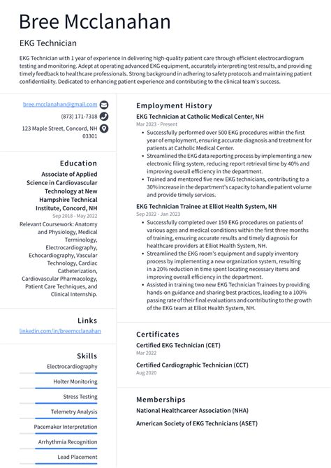 Top 16 EKG Technician Resume Objective Examples | ResumeCat