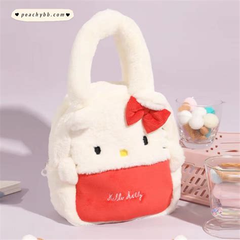 Kawaii Cute Kuromi My Melody Hello Kitty Plush Tote Bag – PeachyBaby