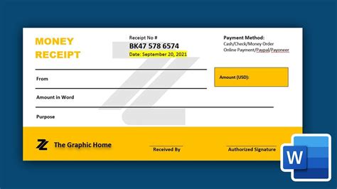 Microsoft Excel Receipt Template