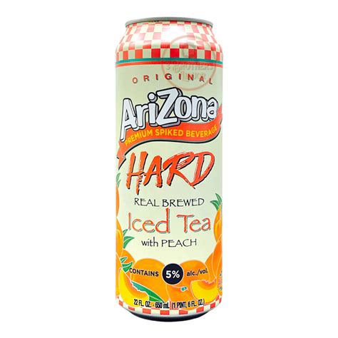 Arizona Spiked Hard Iced Tea With Peach Flavor Vodka Seltzer Can (22oz ...