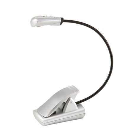 Light It! 6 in. Silver Flexible Neck LED Clip-On Battery Operated ...