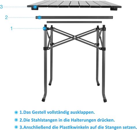 52 x 52 x 49 cm Qisiewell Aluminium Folding Multifunction Table Camping Hiking Travel Picnic ...