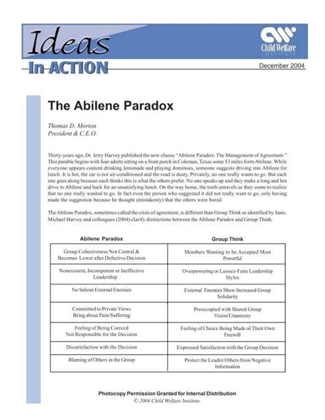 The Abilene Paradox and Groupthink Compared