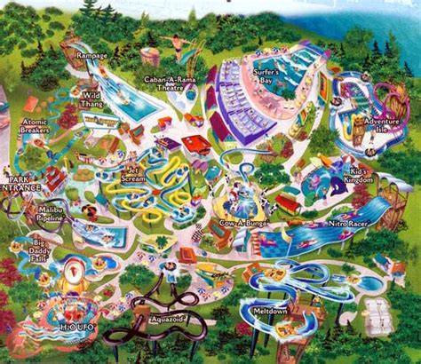 Theme Park Brochures Water Country USA Map 2002 - Theme Park Brochures